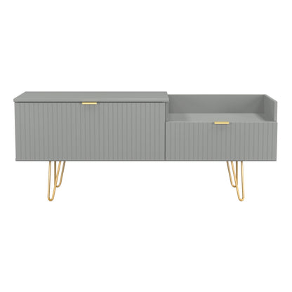 Linear TV Unit Grey 2 Drawers 128cm