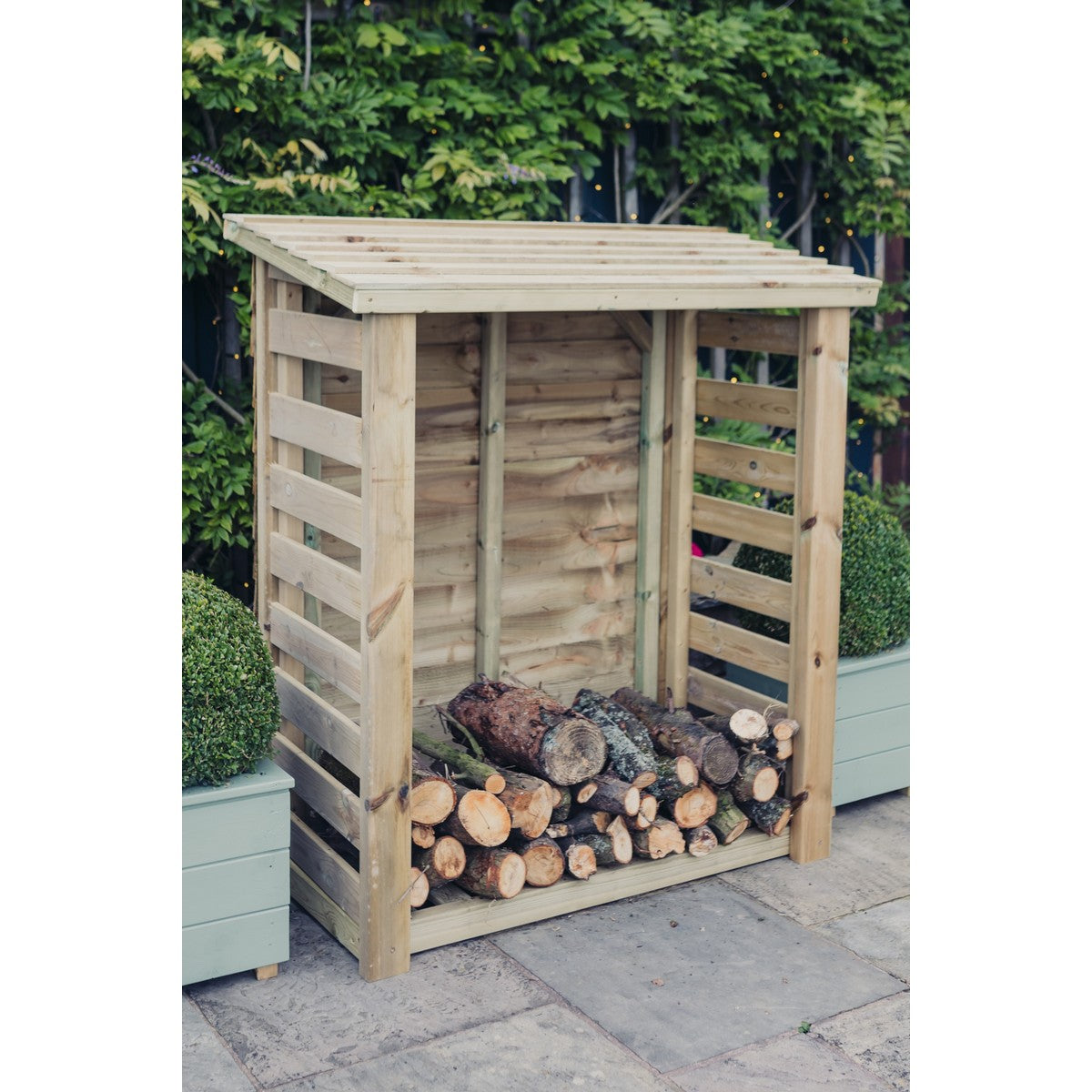 Heavy Duty Garden Log Store 120cm wide x 60cm deep by Churnet Valley - LSOP5X4