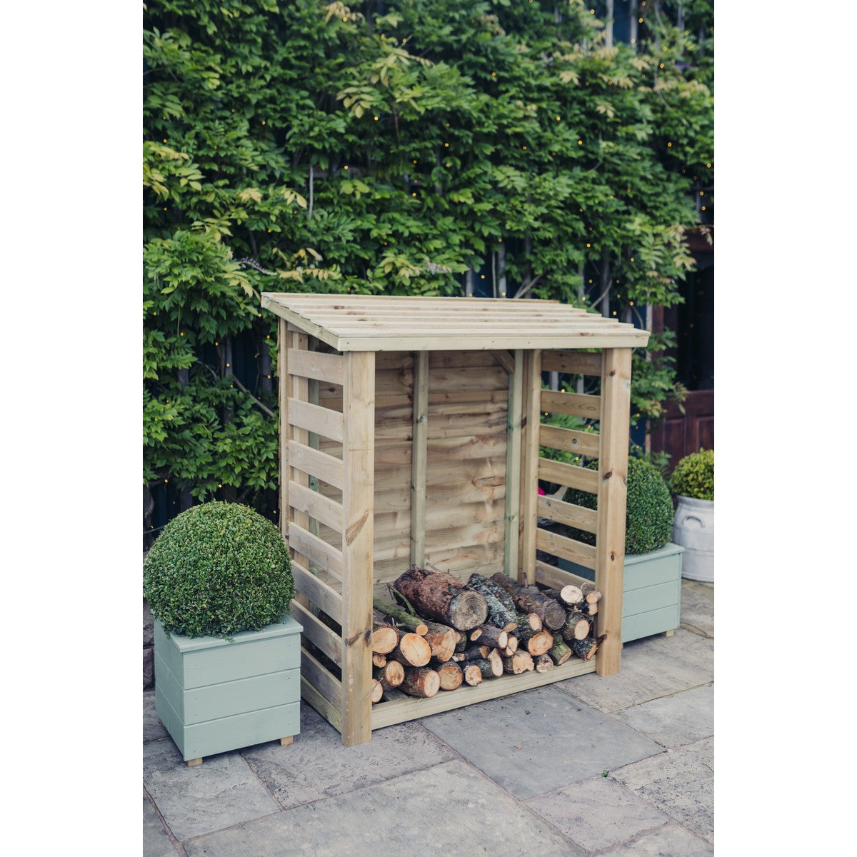 Heavy Duty Garden Log Store 120cm wide x 60cm deep by Churnet Valley - LSOP5X4 Primary Image