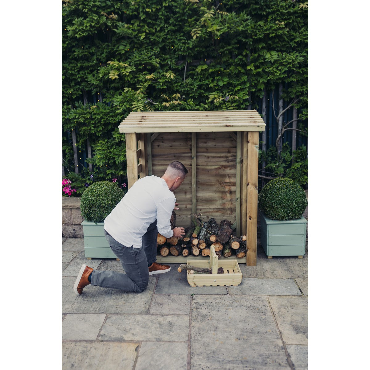 Heavy Duty Garden Log Store 120cm wide x 60cm deep by Churnet Valley - LSOP5X4