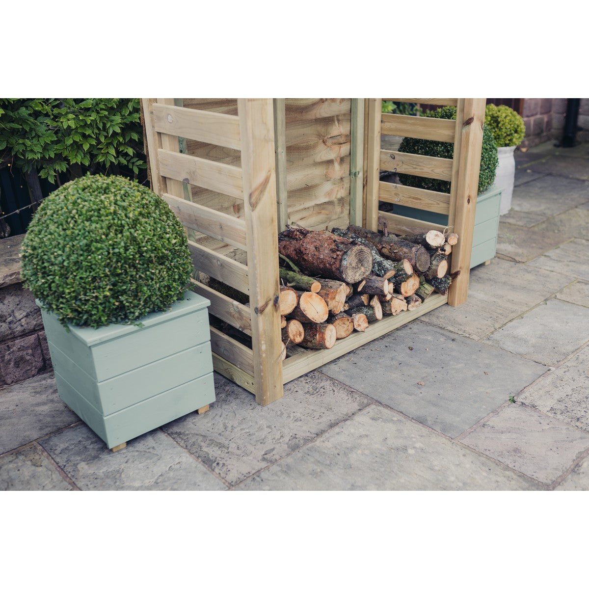 Heavy Duty Garden Log Store 120cm wide x 60cm deep by Churnet Valley - LSOP5X4
