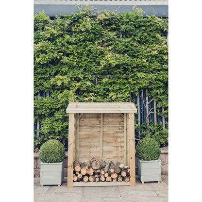 Heavy Duty Garden Log Store 120cm wide x 60cm deep by Churnet Valley - LSOP5X4