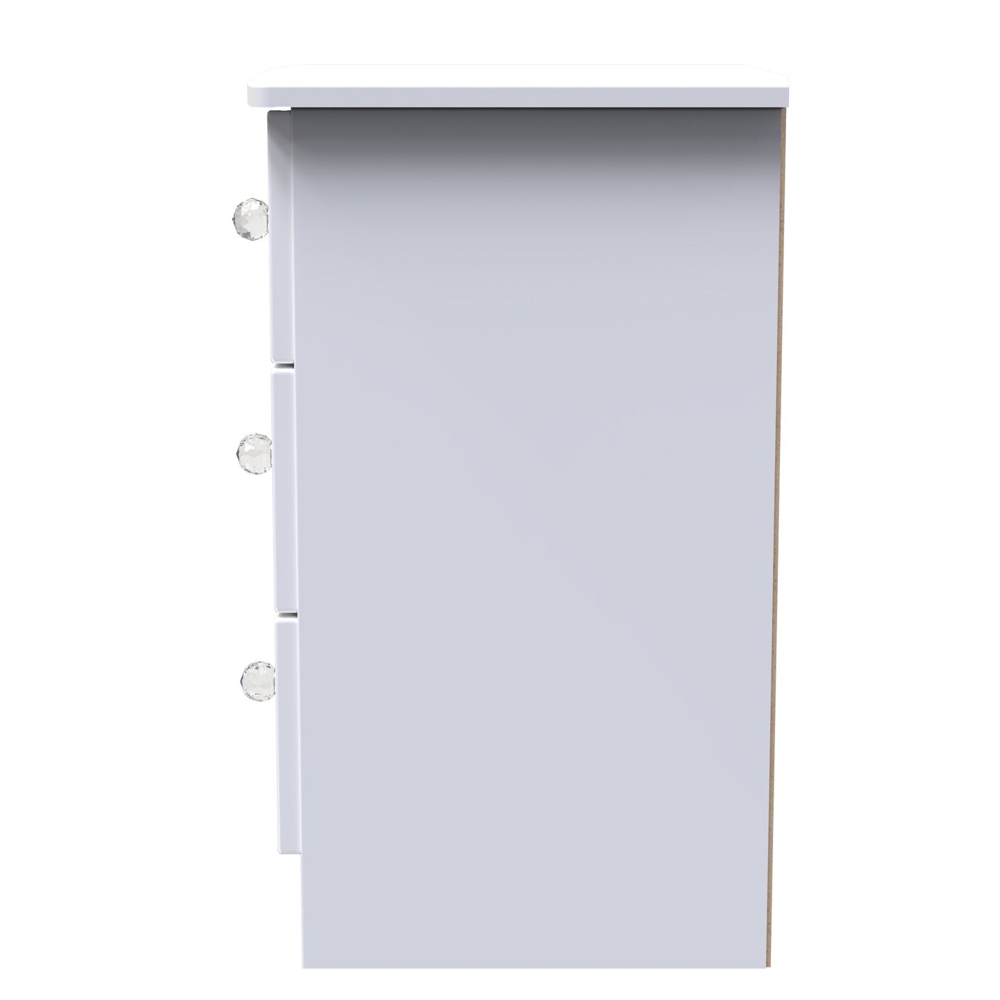 Lumiere Bedside Table with LED lights White 3 Drawers 70cm