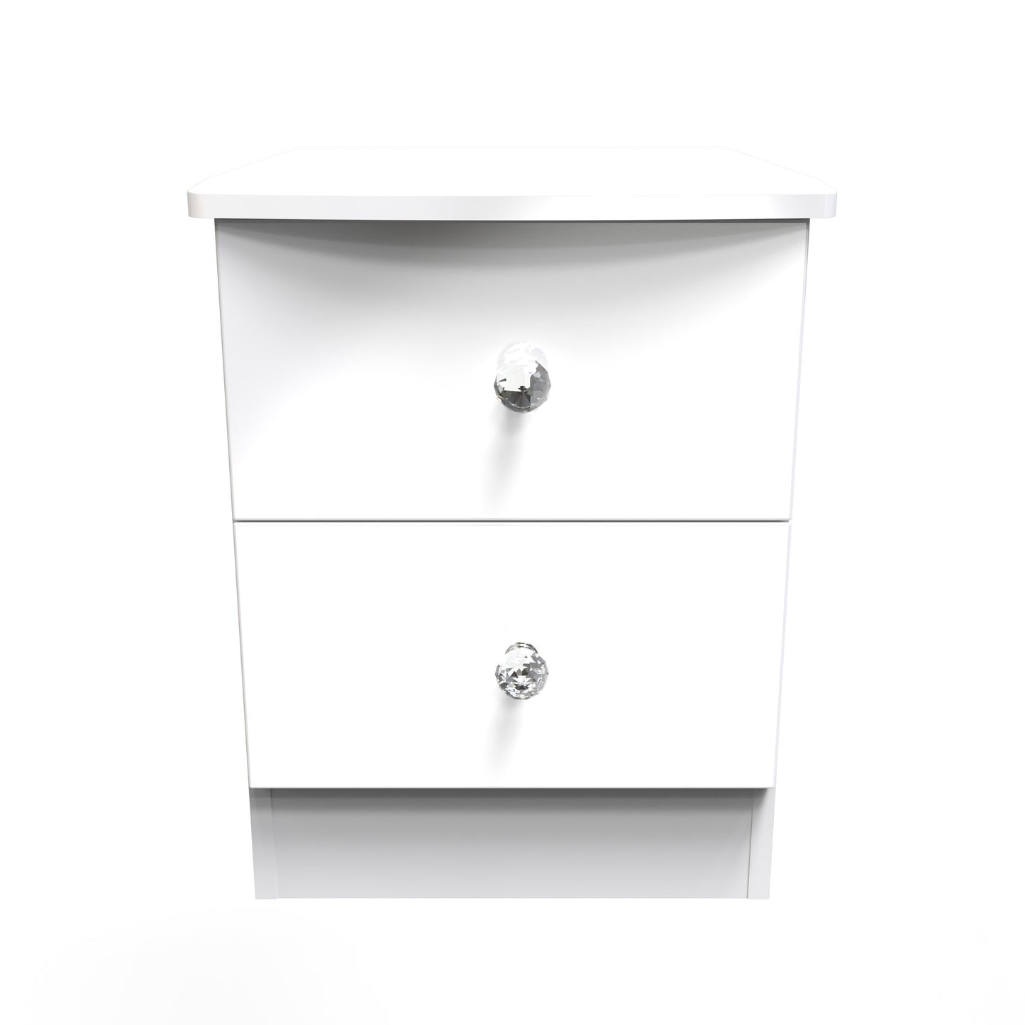 Lumiere Bedside Table with LED lights White 2 Drawers 51cm