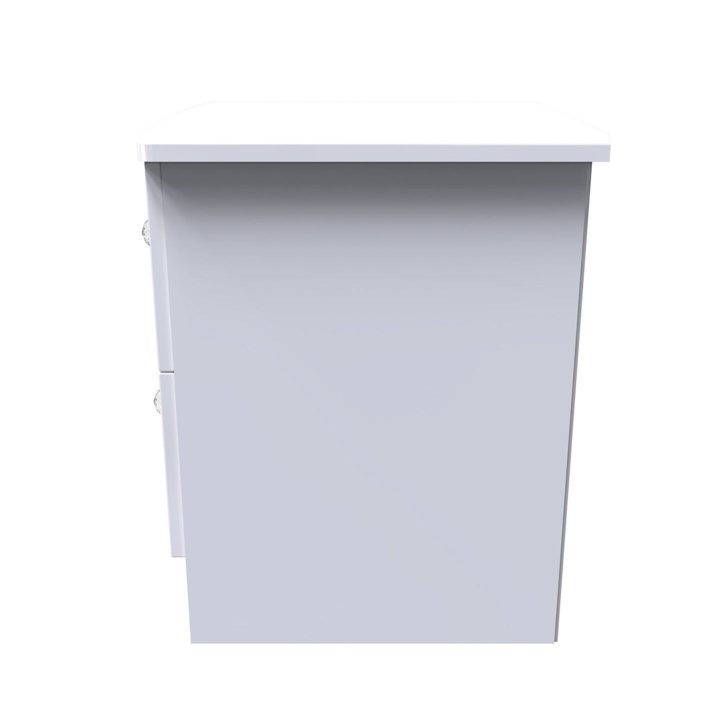 Lumiere Bedside Table with LED lights White 2 Drawers 51cm