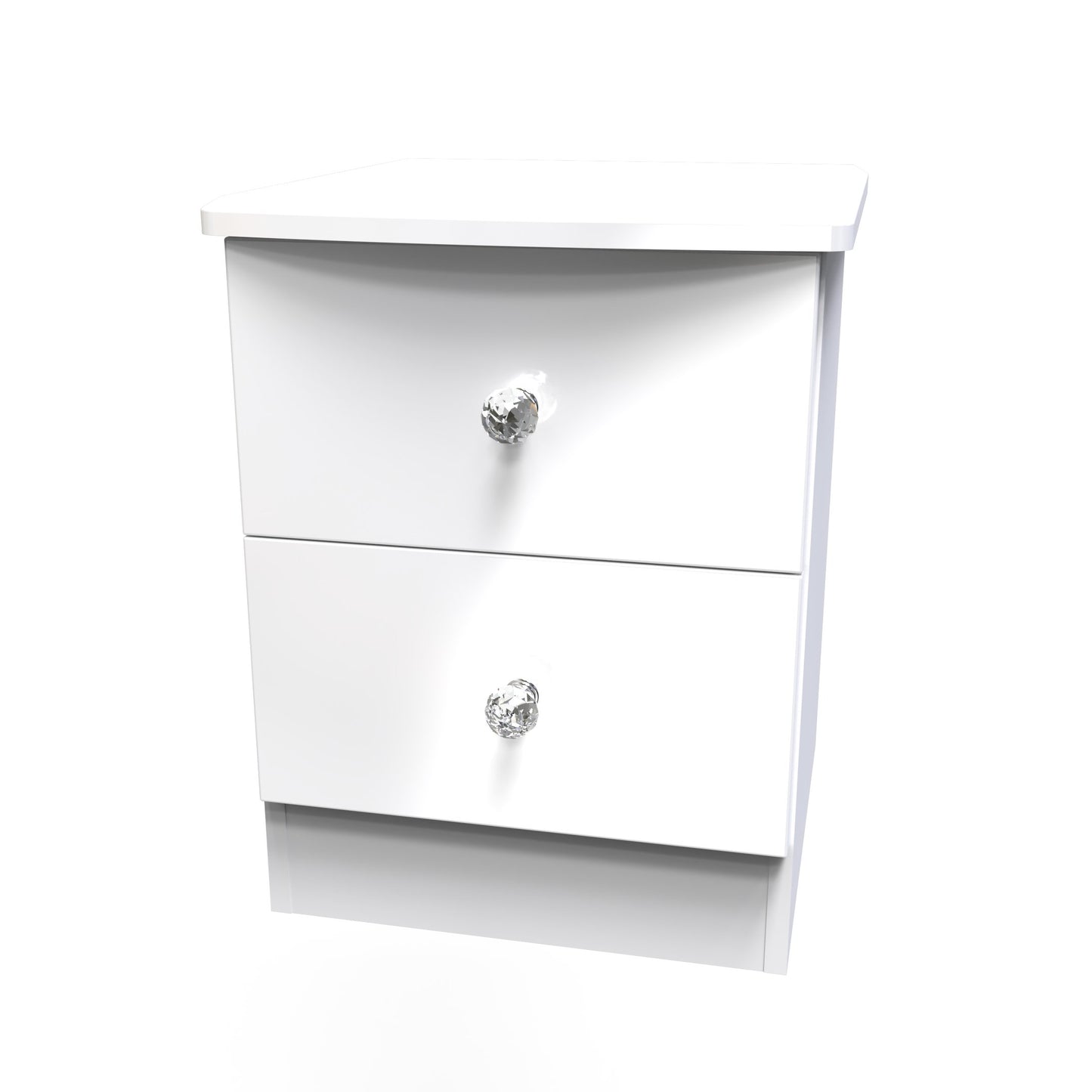 Lumiere Bedside Table with LED lights White 2 Drawers 51cm