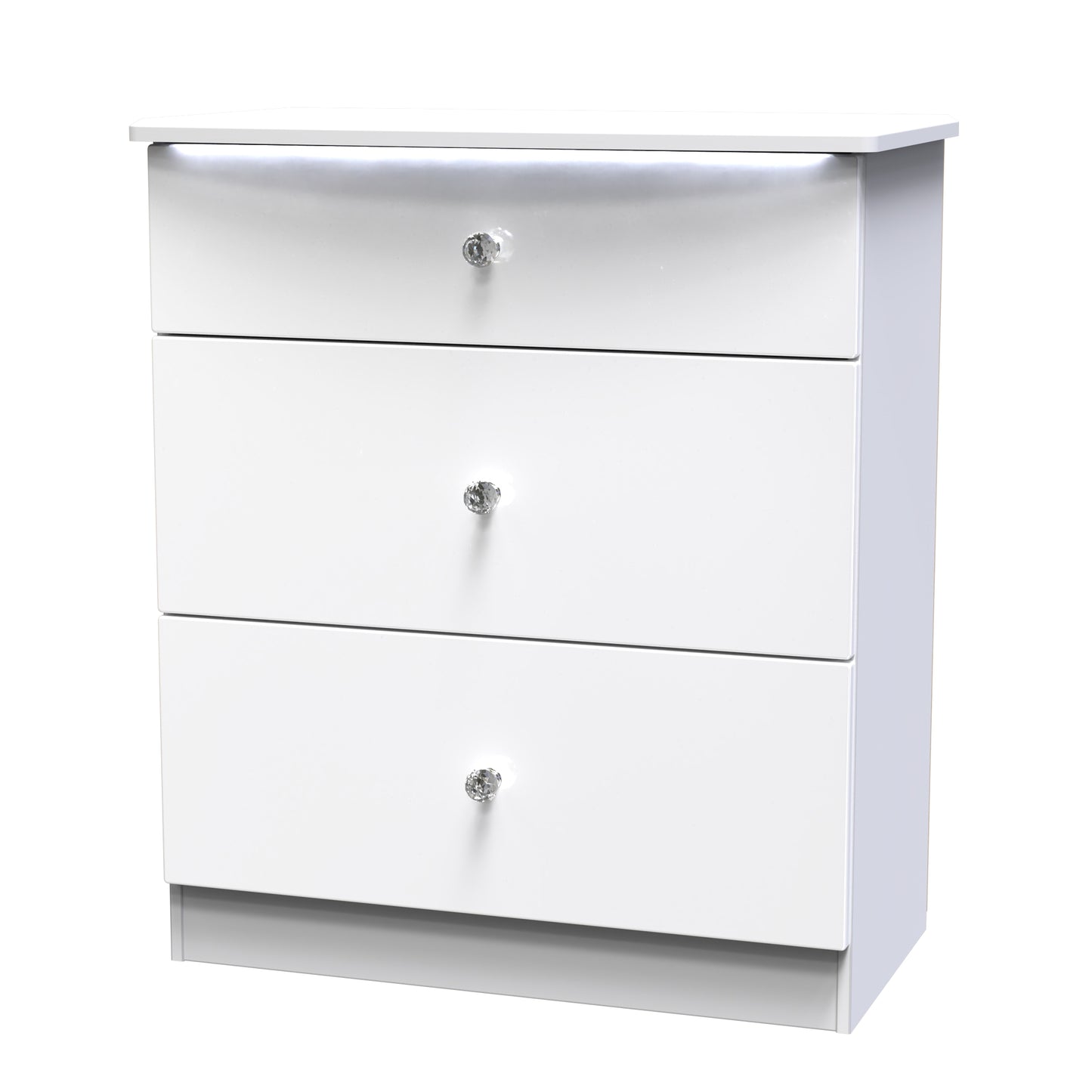 Lumiere Chest of Drawers
with LED lights White 3 Drawers 89cm