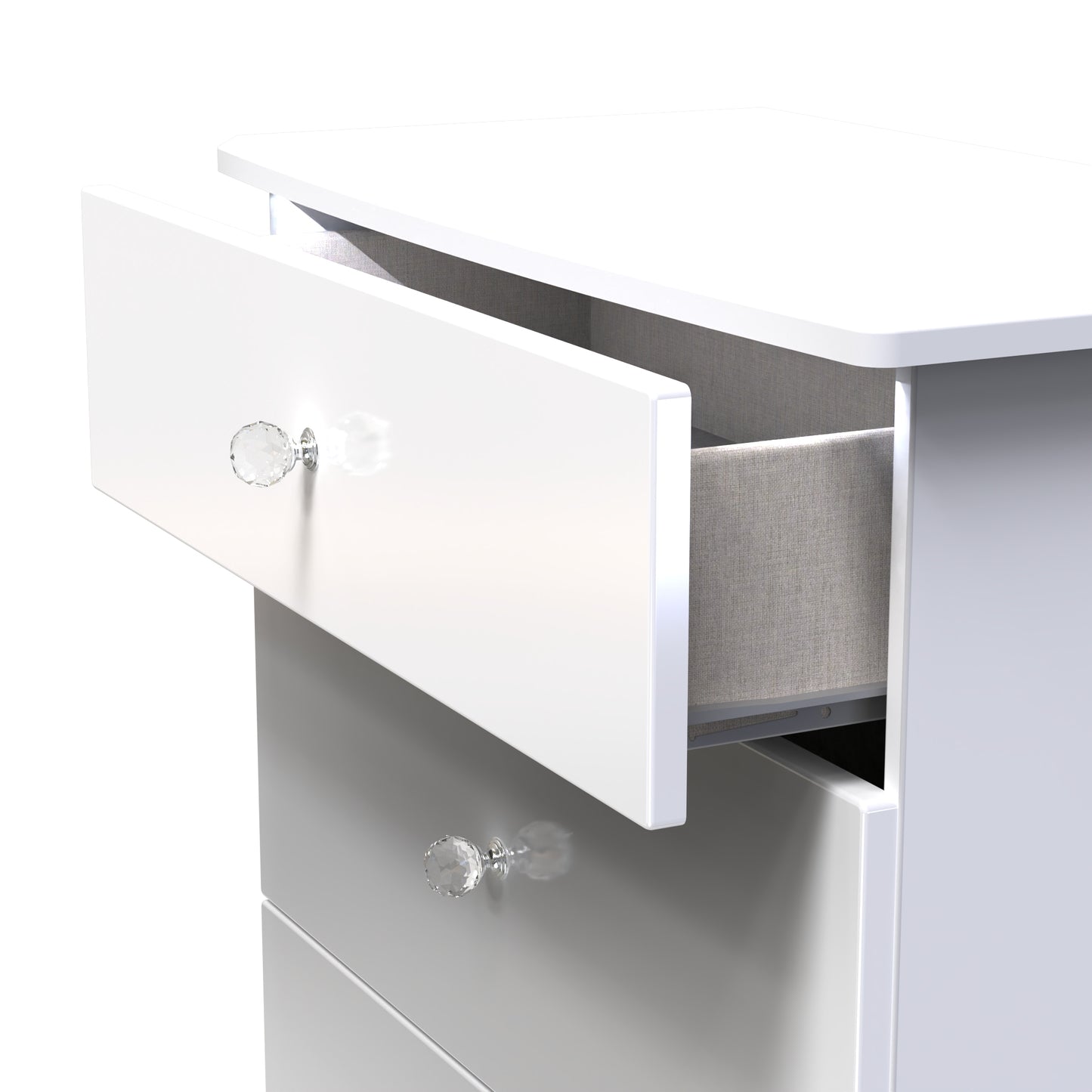 Lumiere Chest of Drawers
with LED lights White 3 Drawers 89cm