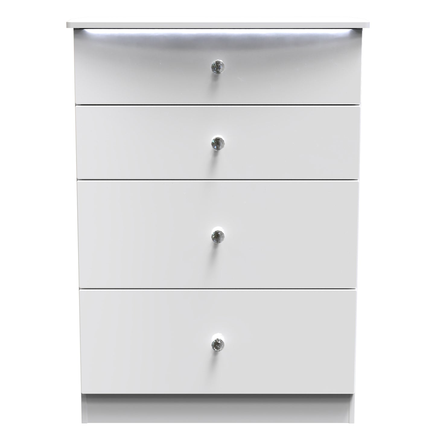 Lumiere Tall Chest of Drawers
with LED lights White 4 Drawers 108cm