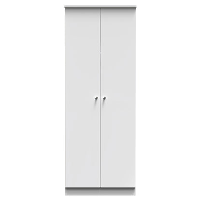 Lumiere Tall Wardrobe White 2 Doors 1 Shelf 196cm