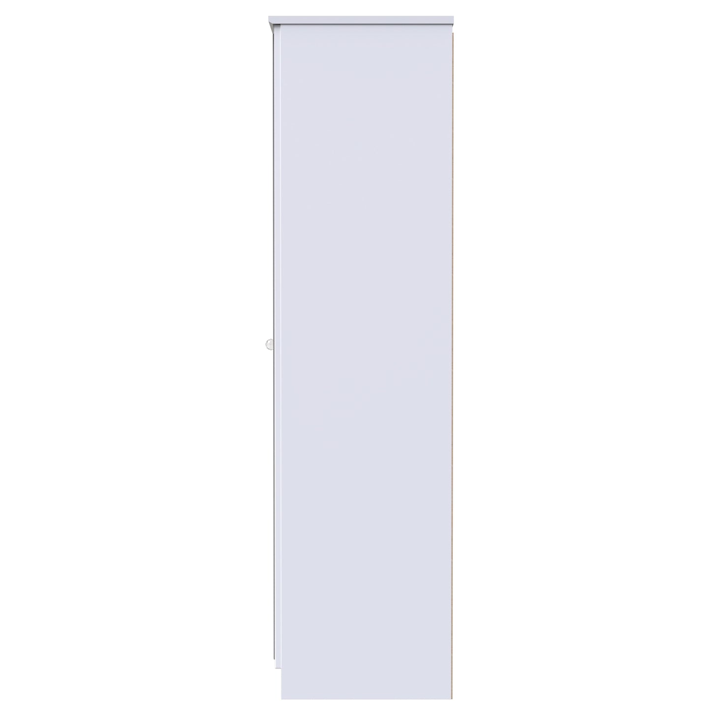 Lumiere Tall Mirror Wardrobe White 2 Doors 1 Shelf 196cm