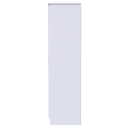 Lumiere Tall Mirror Wardrobe White 2 Doors 1 Shelf 196cm