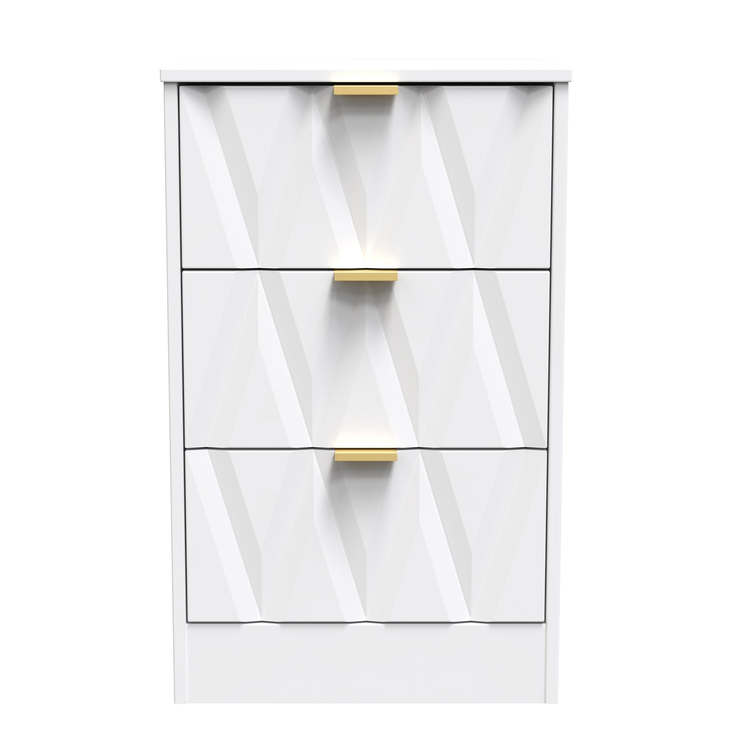 Las Vegas F Bedside Table White 3 Drawers 73cm