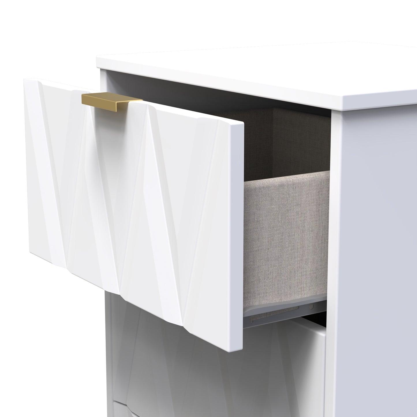 Las Vegas F Bedside Table White 3 Drawers 73cm