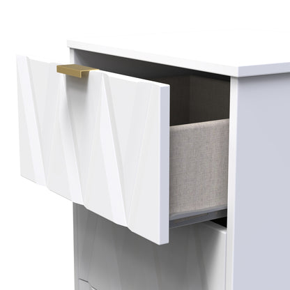 Las Vegas F Bedside Table White 3 Drawers 73cm