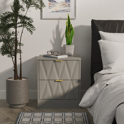 Las Vegas F Bedside Table Grey 2 Drawers 45cm