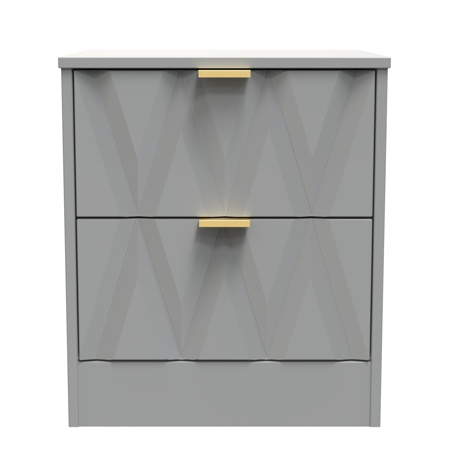 Las Vegas F Bedside Table Grey 2 Drawers 45cm