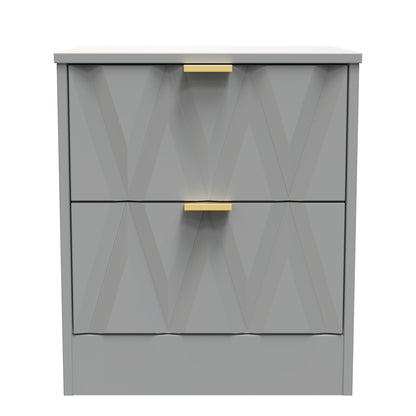 Las Vegas F Bedside Table Grey 2 Drawers 45cm