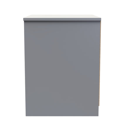 Las Vegas F Bedside Table Grey 2 Drawers 45cm