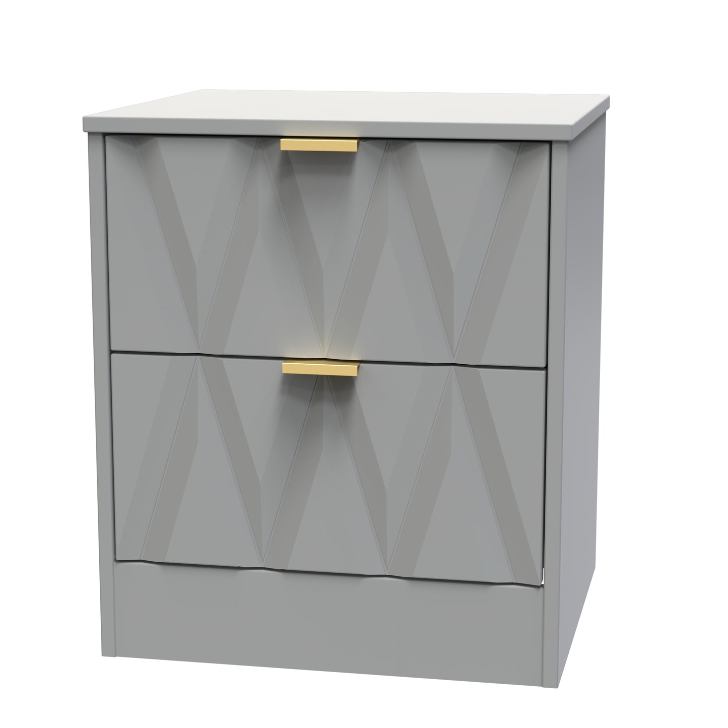 Las Vegas F Bedside Table Grey 2 Drawers 45cm
