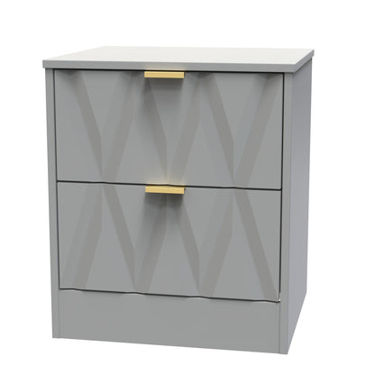 Las Vegas F Bedside Table Grey 2 Drawers 45cm