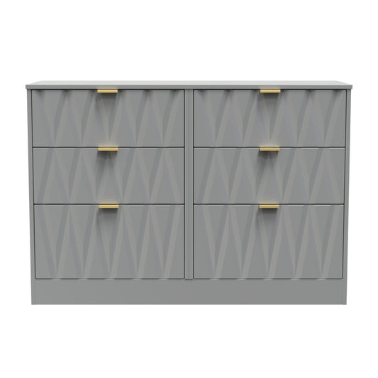 Las Vegas F Large Chest of Drawers Grey 6 Drawers 115cm