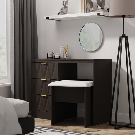 Las Vegas F Desk Dark Grey 3 Drawers 97cm