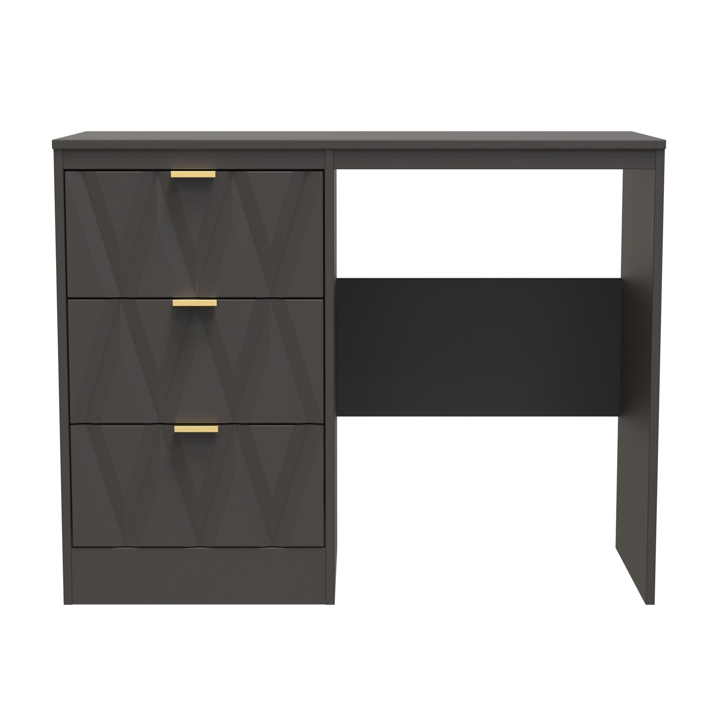 Las Vegas F Desk Dark Grey 3 Drawers 97cm