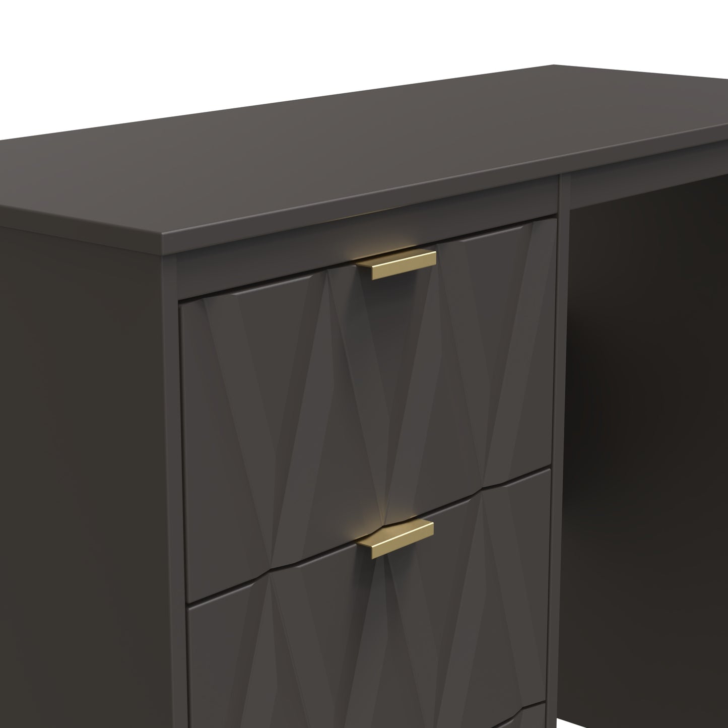 Las Vegas F Desk Dark Grey 3 Drawers 97cm