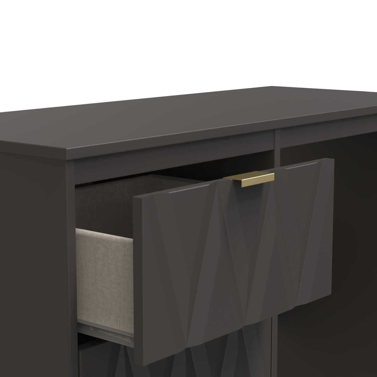 Las Vegas F Desk Dark Grey 3 Drawers 97cm