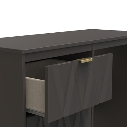 Las Vegas F Desk Dark Grey 3 Drawers 97cm