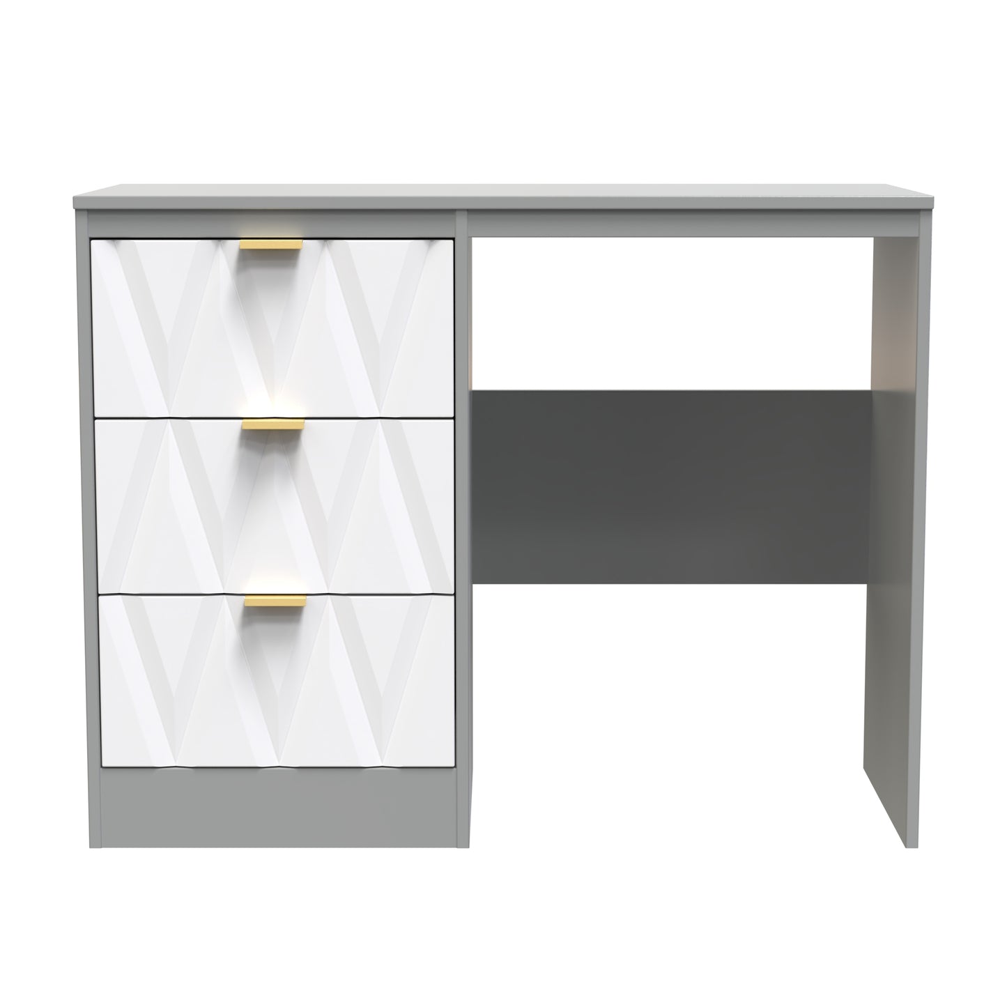 Las Vegas F Desk Grey 3 Drawers 40cm