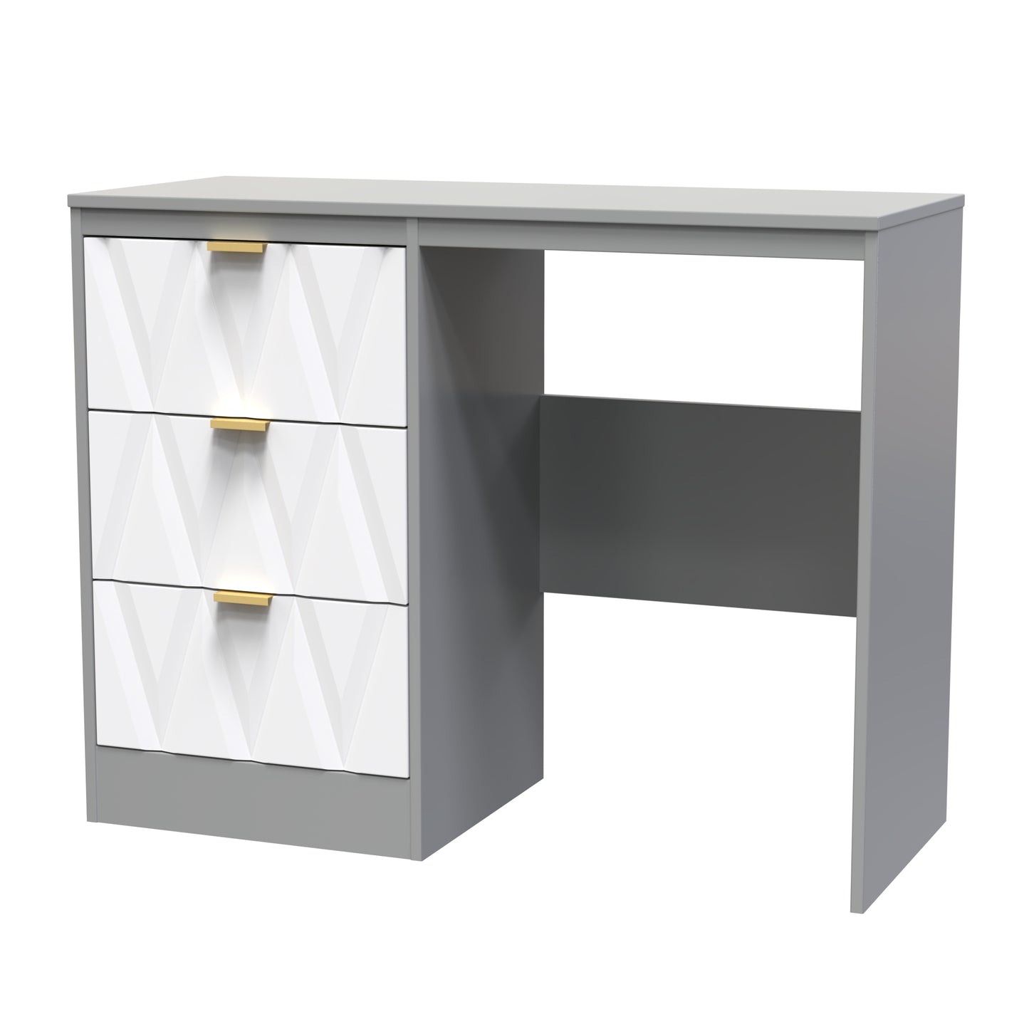 Las Vegas F Desk Grey 3 Drawers 40cm
