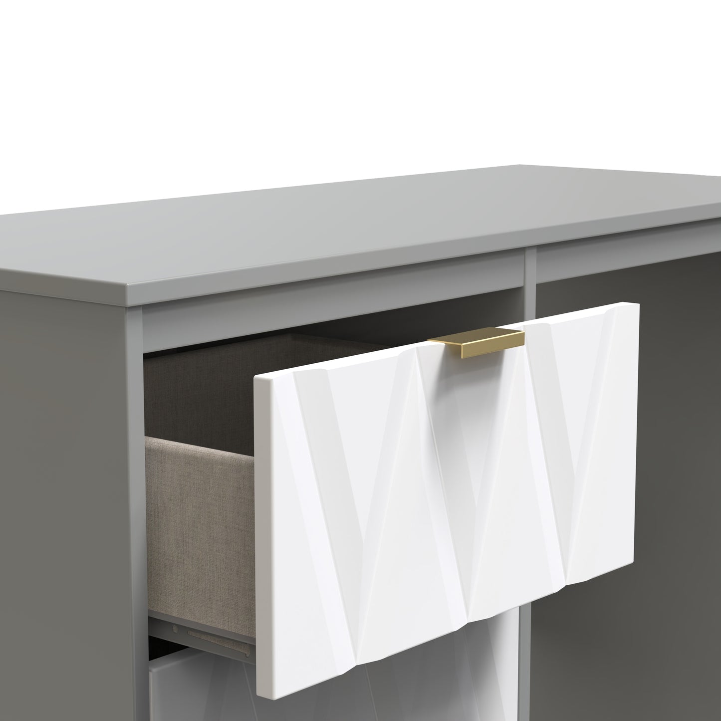 Las Vegas F Desk Grey 3 Drawers 40cm
