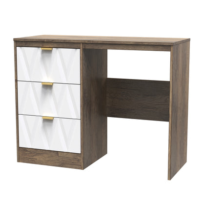 Las Vegas F Desk White & Oak 3 Drawers 97cm