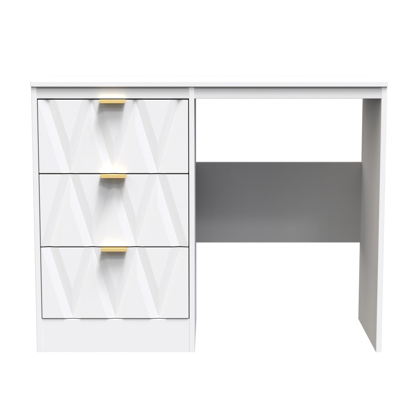 Las Vegas F Desk White 3 Drawers 97cm