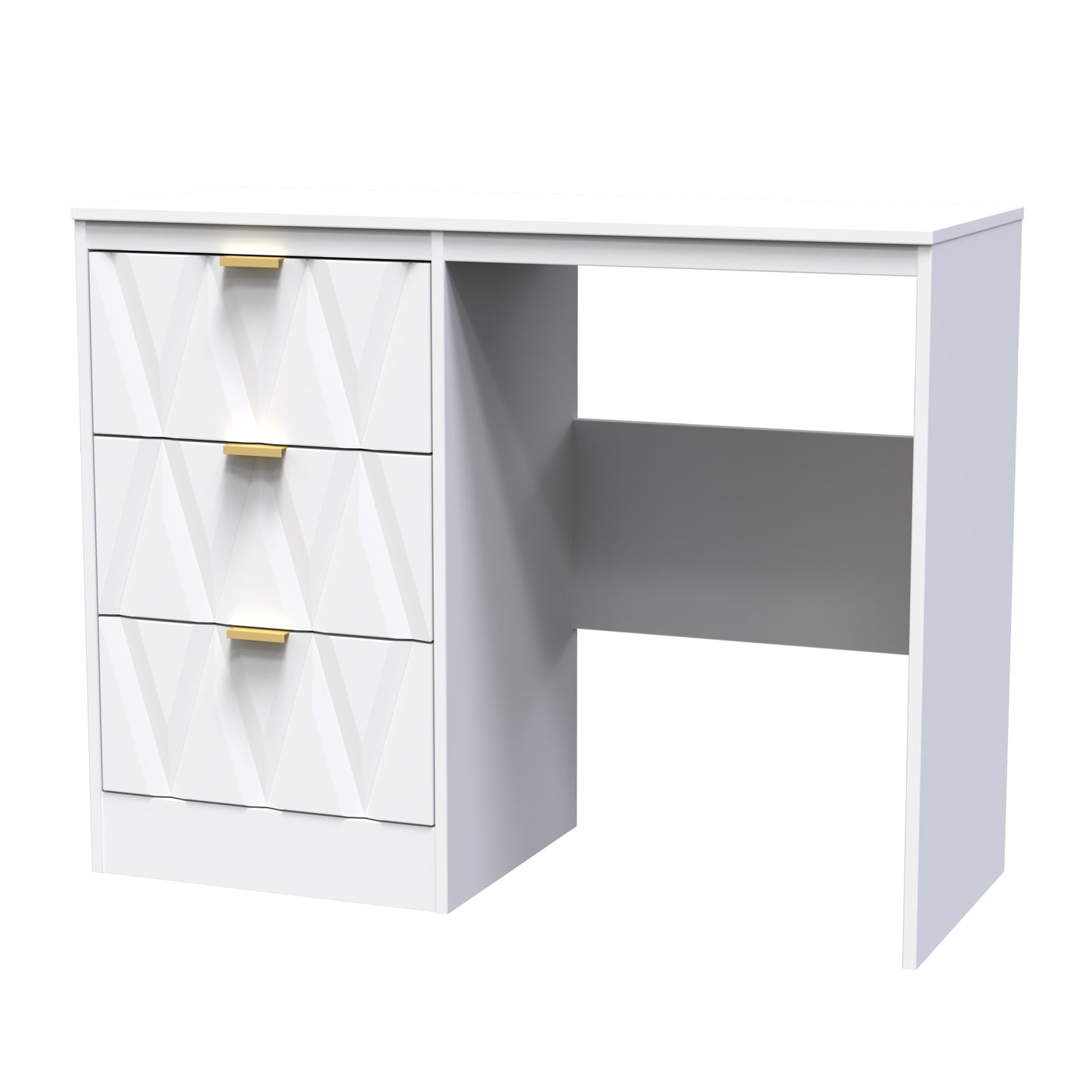 Las Vegas F Desk White 3 Drawers 97cm