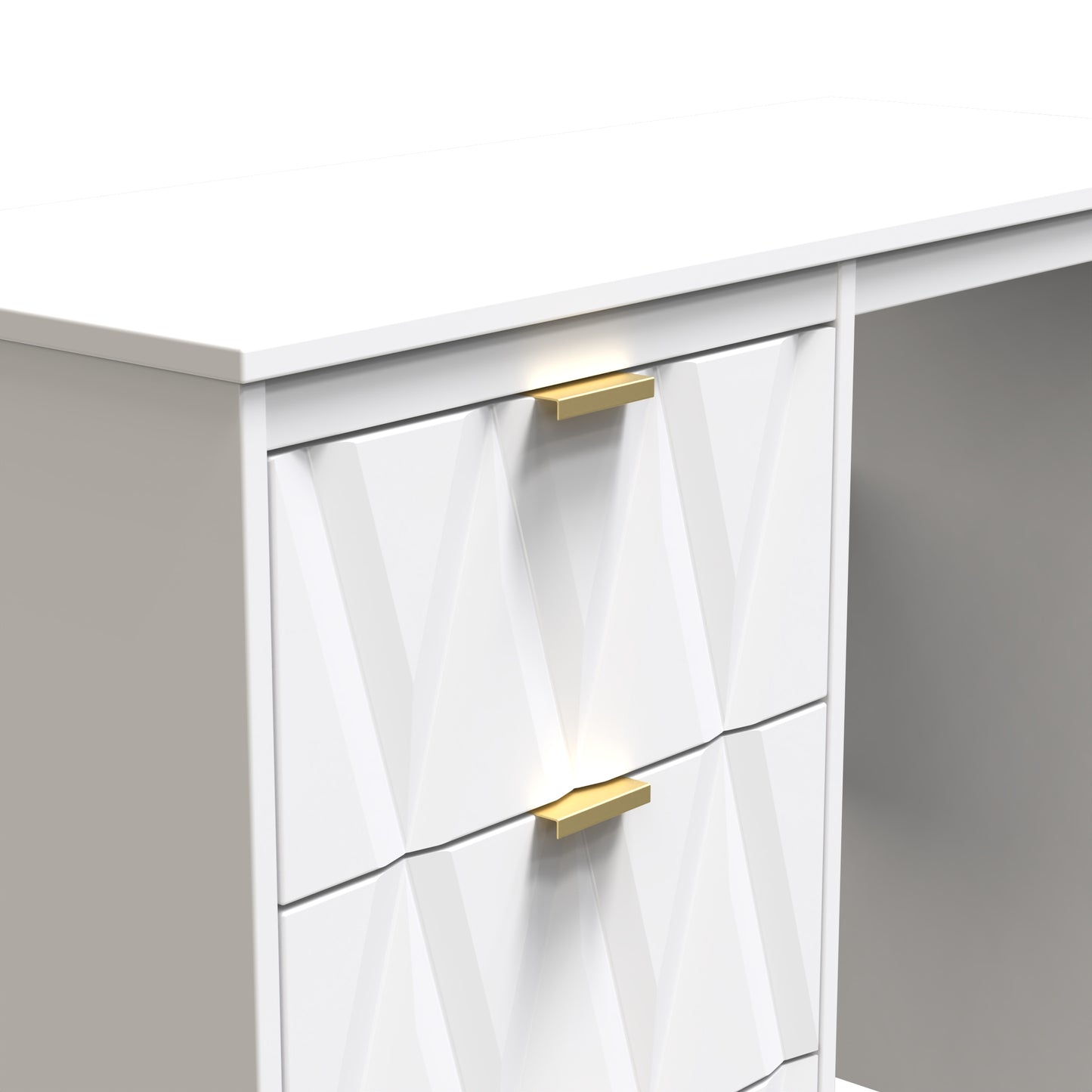 Las Vegas F Desk White 3 Drawers 97cm