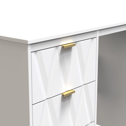 Las Vegas F Desk White 3 Drawers 97cm