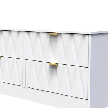 Las Vegas F Large Chest of Drawers White 4 Drawers 115cm
