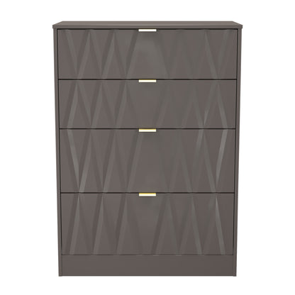 Las Vegas F Tall Chest of Drawers Dark Grey 4 Drawers 107cm