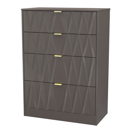 Las Vegas F Tall Chest of Drawers Dark Grey 4 Drawers 107cm