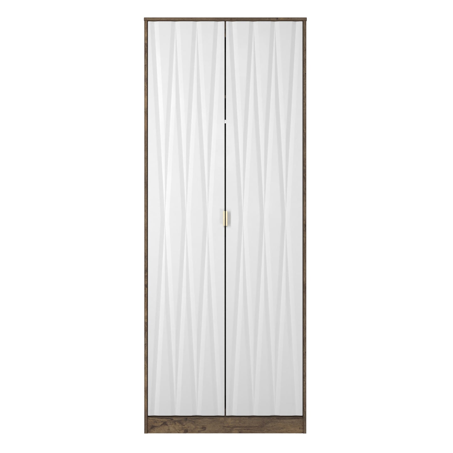Las Vegas F Tall Wardrobe White & Oak 2 Doors 1 Shelf 198cm