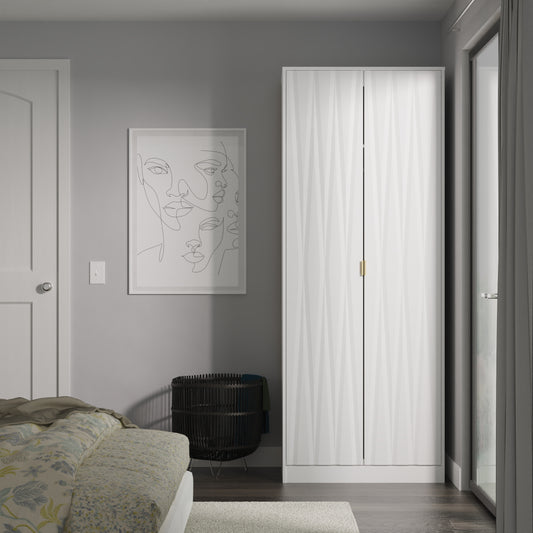 Las Vegas F Tall Wardrobe White 2 Doors 1 Shelf 198cm