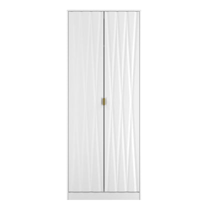 Las Vegas F Tall Wardrobe White 2 Doors 1 Shelf 198cm