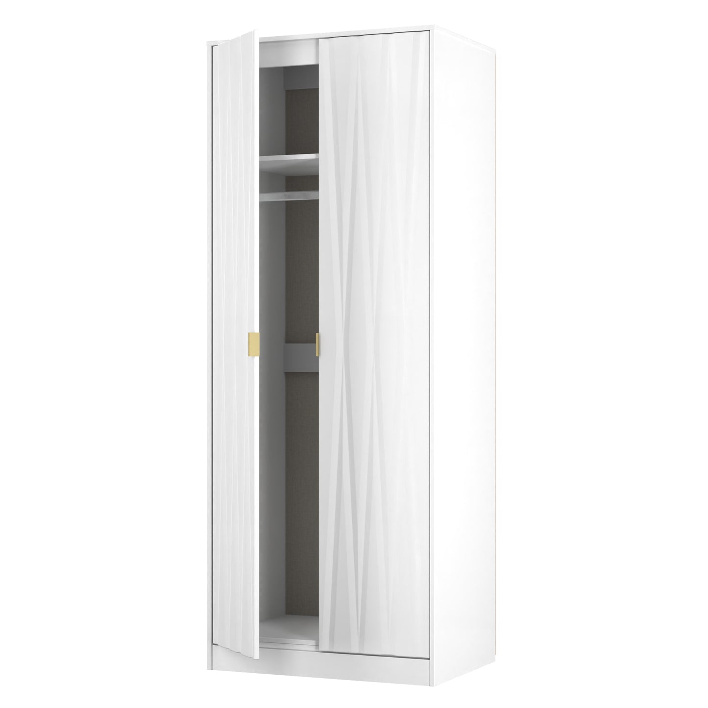 Las Vegas F Tall Wardrobe White 2 Doors 1 Shelf 198cm
