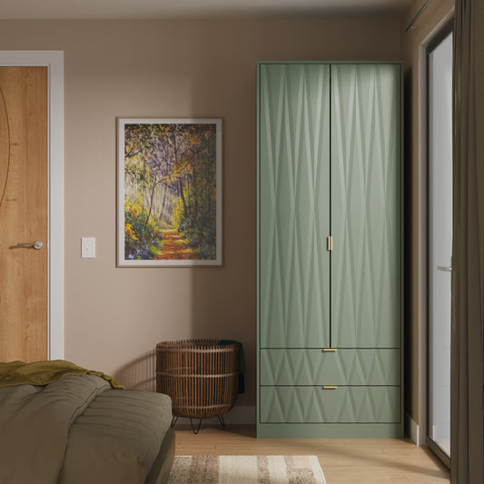 Las Vegas F Tall Wardrobe Not Applicable 2 Doors 2 Drawers 198cm