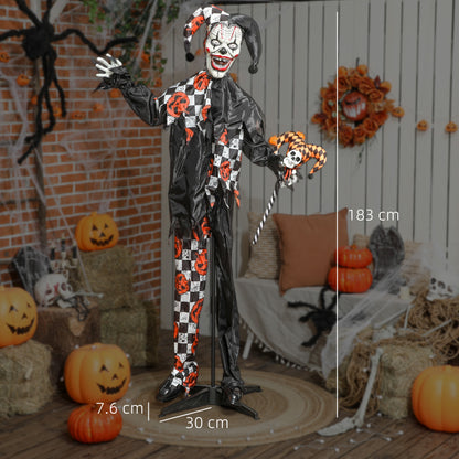 Animated Scary Clown Halloween Decoration - 183cm