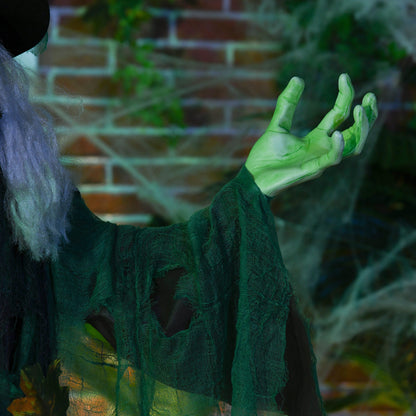 Animated Witch Halloween Decoration - 183cm