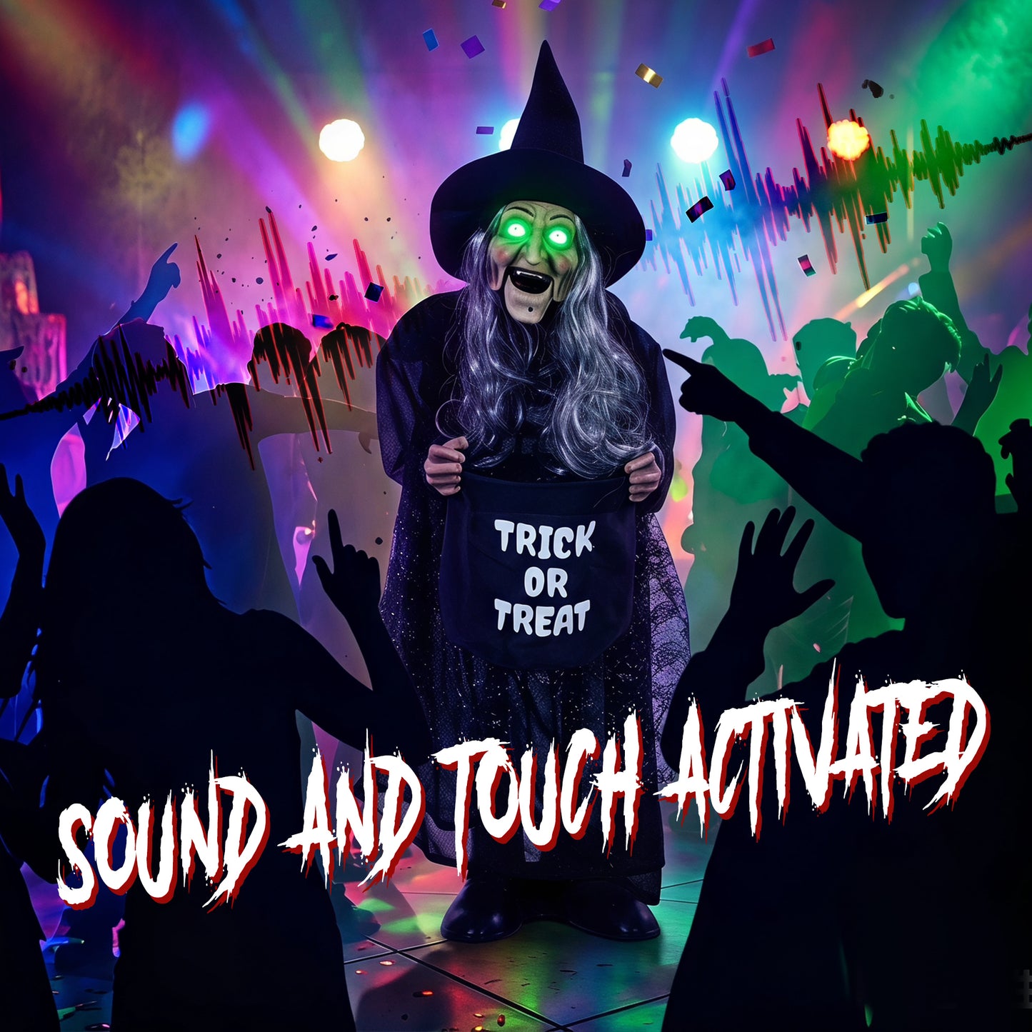 Animated Witch Halloween Decoration - 94cm